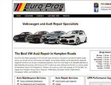 Tablet Screenshot of europrosautorepair.com